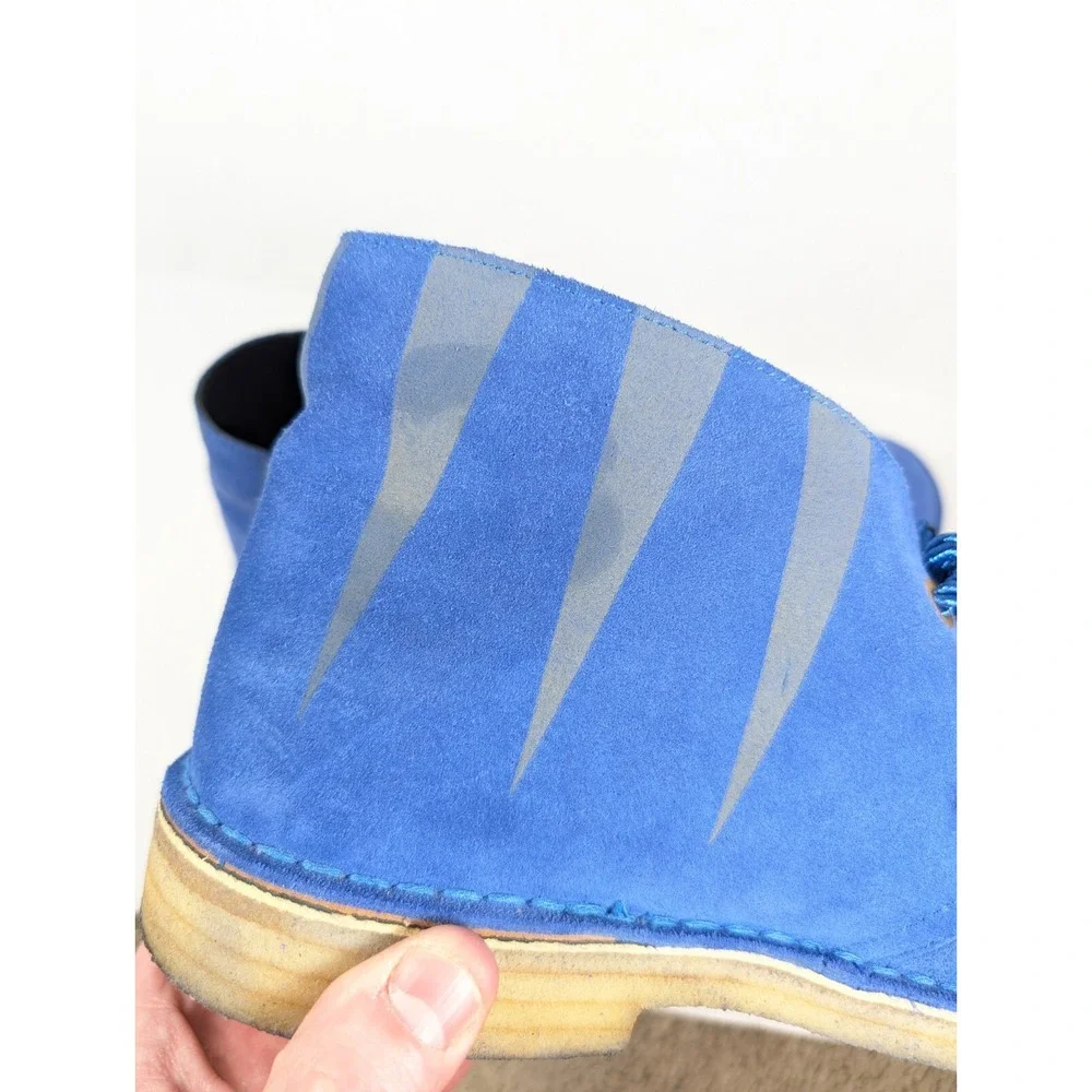 Clarks Boots Mens 11 Desert‎ Luck Electric Blue Leather Alexandra Llewellyn Blue